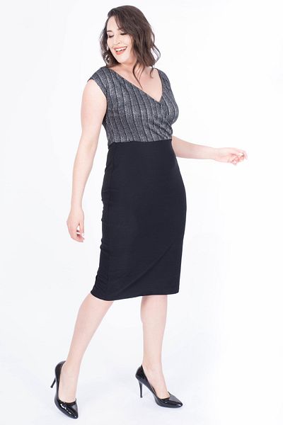 MYLİNE Rochie înfășurată cu guler argintiu