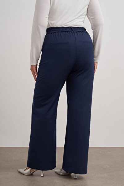 MYLİNE Beli Lastikli Geniş Paça Pantolon