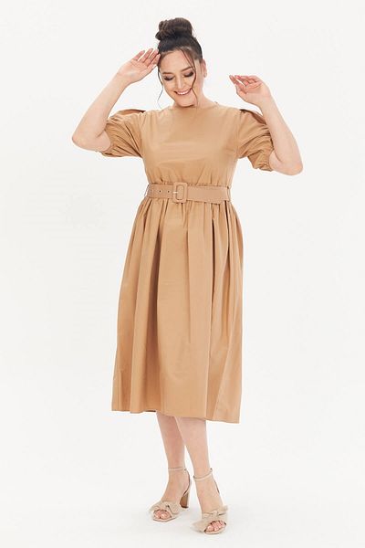 MYLİNE Belted Poplin Dress