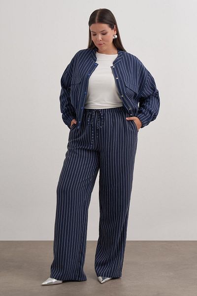 MYLİNE Straight-cut trousers with lace-up waistband