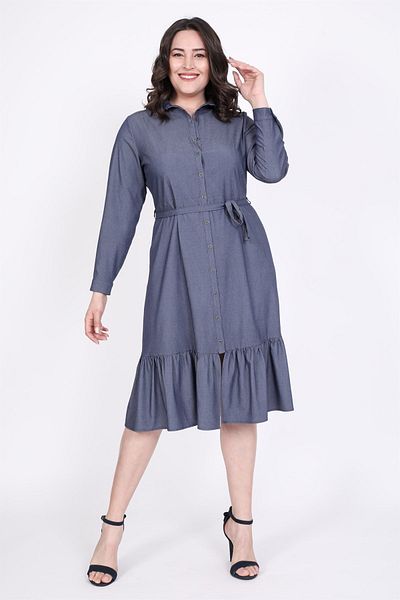 MYLİNE Rochie cămașă cu volane