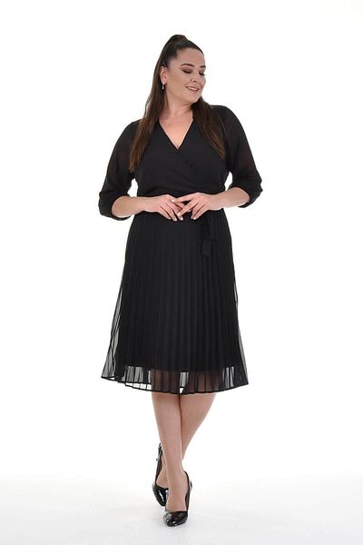MYLİNE Lined Chiffon Pleated Dress