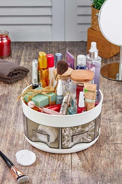 Reoona 360 Rotatable 2-Tier Jewelry and Kitchen Organizer with 6 Compartments