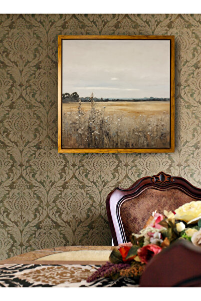 LOWHA لوحة فنية جدارية من القماش ممدودة على إطار خشبي عائم بألوان خشبية ولوحة...