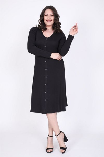 MYLİNE Rochie în linie A cu nasturi în față