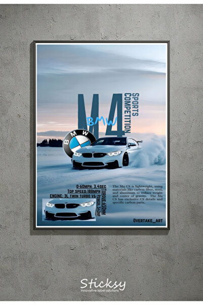 Sticksy Bmw Poster Çerçevesiz Duvar Posteri Afiş Araba Posterleri MDL4