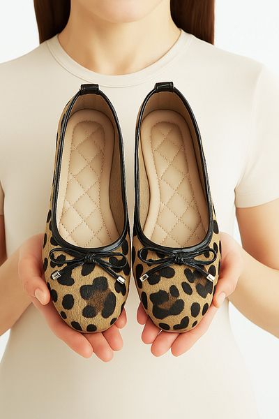 StWenn Hana Leopard μοτίβο Κομψές καθημερινές επαγγελματικές γυναικείες μπαλαρίνες γραφείου Trend Bow Γυναικείες μπαλαρίνες