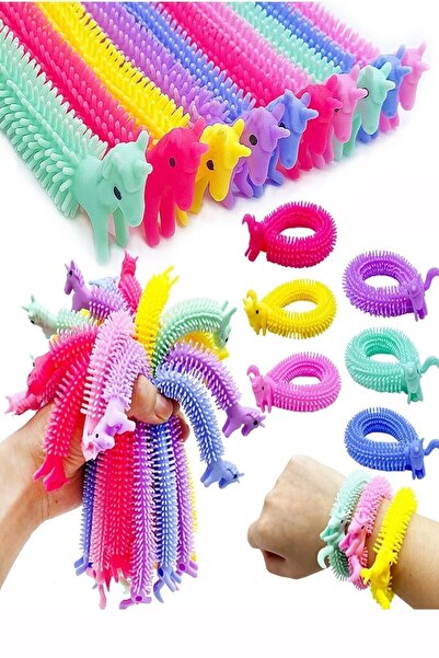elisalife 5 Adet Duyusal Stres Oyuncağı Uzayan Sukuşi Oyuncak Tırtıl Unicorn Karne Hediyesi Doğum Günü Hediye