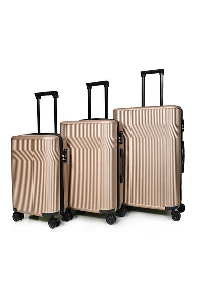 MORANO Waves Durable Lightweight 4 Wheel Spinner Luggage Set with Built-in Lock (Set of 3)