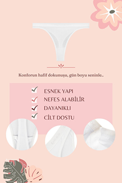 BEGATEKS KADITEKS - Бавовняні трусики-танга для жінок, упаковка 6 штук