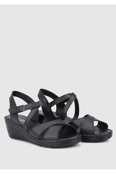 Eclipse Black Heeled Sandals for Women