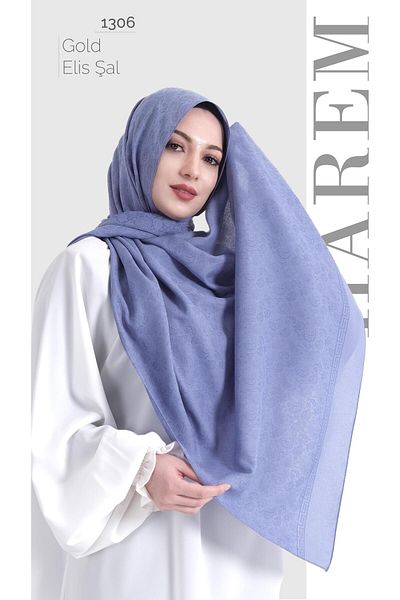 HAREM SCARF Şal Elis de aur albastru