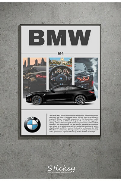 Sticksy Bmw Poster Çerçevesiz Duvar Posteri Afiş Araba Posterleri MDL17