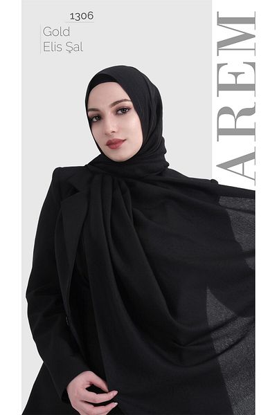 HAREM SCARF Gold Hand Cigarette - Black
