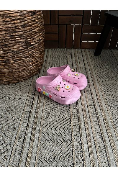 Behtah Kundura Girl's Closed Front Daily Sandals Non-Slip Thick High Sole Stone Slippers 6 Pieces Ornament