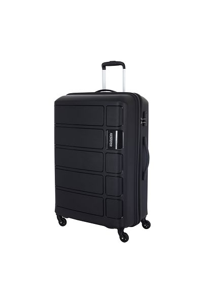 American Tourister حقيبة سفر صلبة تراكر 78 سم كبيرة سوداء
