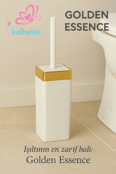 Kalbelek Golden Essence Wc Tuvalet Banyo Fırçası – Beyaz Gövde Gold Detaylı K...