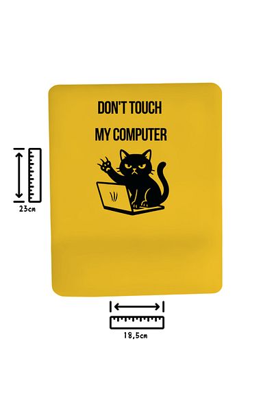IVART Don'T Touch My Computer Rectangular Mouse Pad with Printed Wrist Rest