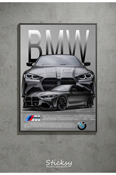 Sticksy Bmw Poster Çerçevesiz Duvar Posteri Afiş Araba Posterleri MDL1