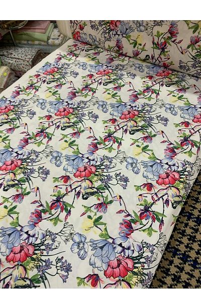 Evimmis Ύφασμα με σχέδιο Lycra Dacron Poplin (Πλάτος: 130 cm) Φόρεμα Φούστα Πουκάμισο
