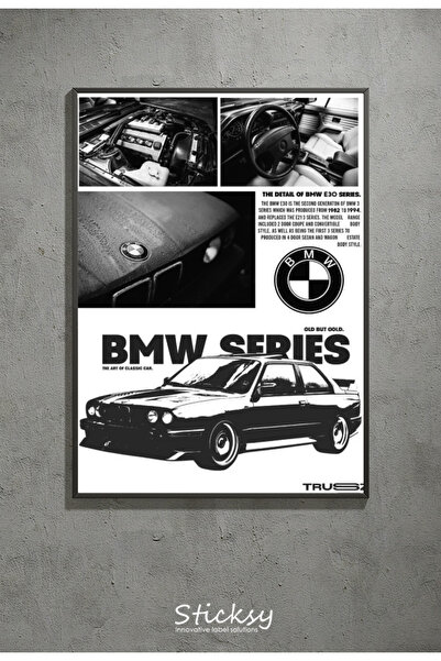 Sticksy Bmw Poster Çerçevesiz Duvar Posteri Afiş Araba Posterleri MDL12