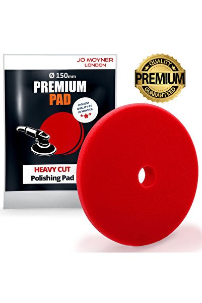 Jo Moyner Heavy Cut Polisaj Süngeri Pedi Ağır Çizik Giderici 150mm Kırmızı Ar...