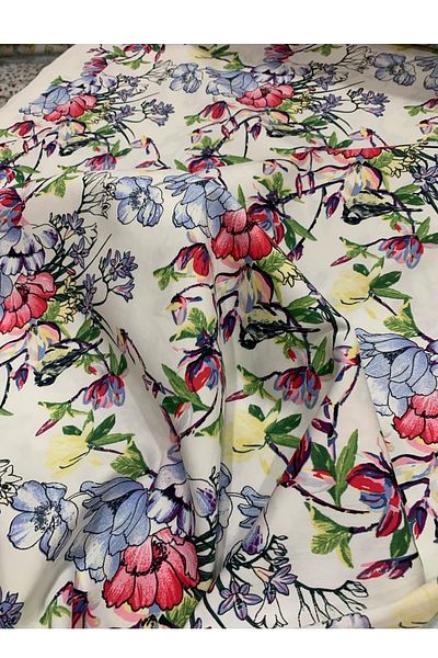 Evimmis Ύφασμα με σχέδιο Lycra Dacron Poplin (Πλάτος: 130 cm) Φόρεμα Φούστα Πουκάμισο