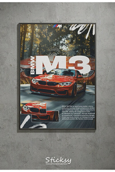 Sticksy Bmw Poster Çerçevesiz Duvar Posteri Afiş Araba Posterleri MDL6