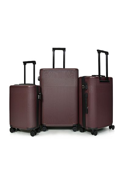 MORANO Waves Durable Lightweight 4 Wheel Spinner Luggage Set with Built-in Lock (Set of 3)