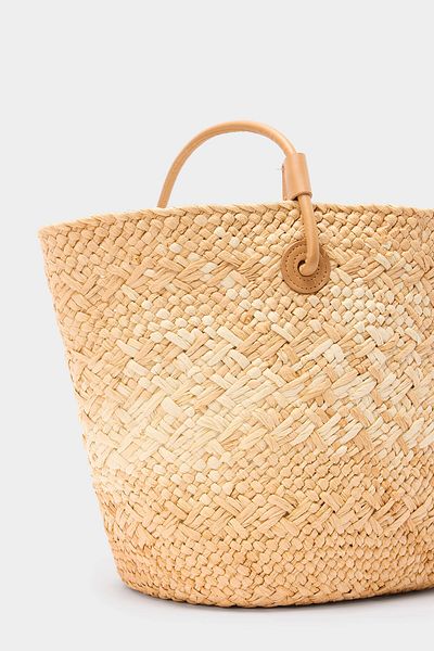 Touché Privé Leather Strap Straw Bag