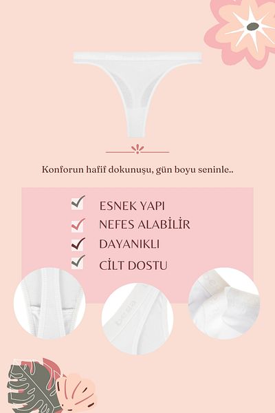 BEGATEKS Cotton Thong Women's Panties 7 Pack