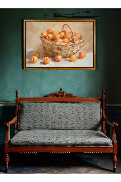 LOWHA Canvas Wall Art Stretched Over Wooden and Wood Color Floating Frame wit...