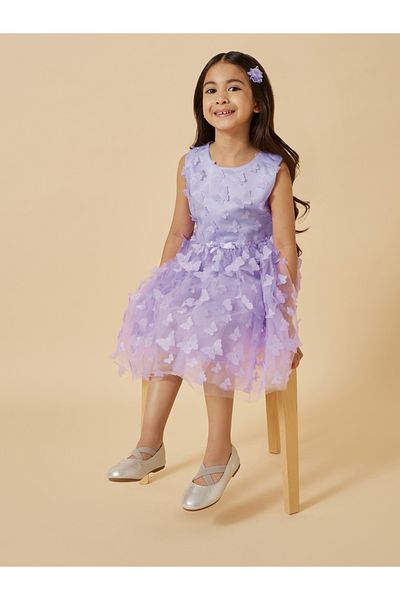 Styli Butterfly Appliques Sleeveless Dress