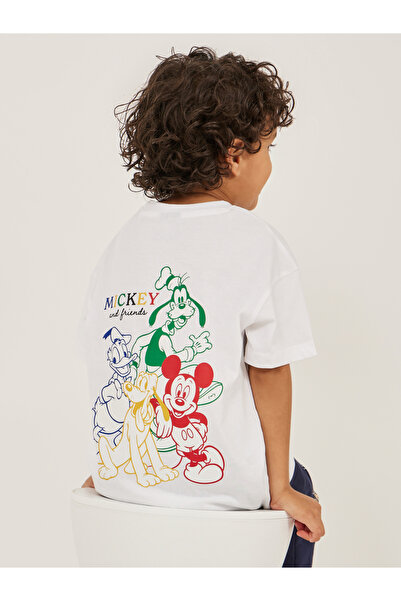 Styli تي شيرت كبير الحجم بأكمام قصيرة وطبعة ميكي وأصدقائه