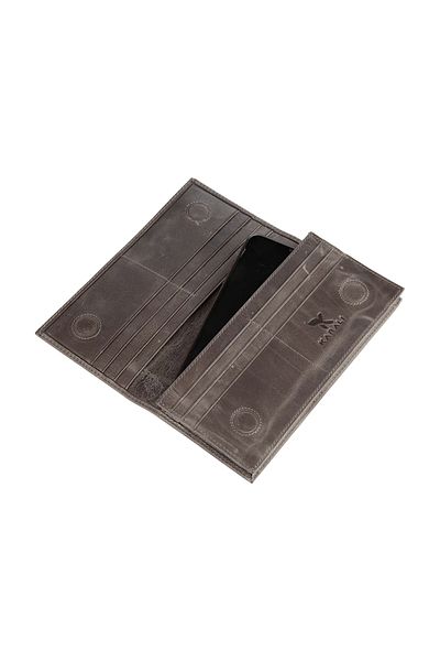 Karalı Deri Унисекс черно портфолио от естествена кожа - сиво BC424-8