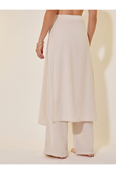 Take Two By Styli Solid 2in1 Layered Wide Leg Pants