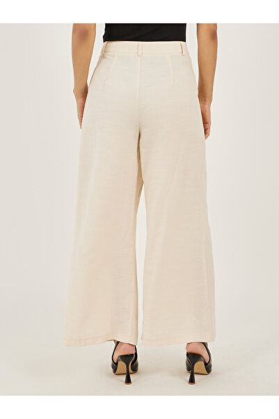 Styli Cream High Rise Wide Leg Pants