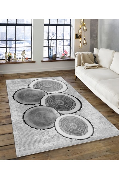 Dijidekor Shine M(165) Covor decorativ digital cu imprimeu gri, fără franjuri...