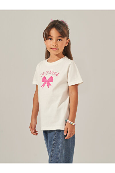 Styli تي شيرت بأكمام قصيرة وطبعة جرافيكية على شكل فيونكة