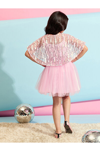 Stylo Bug By Styli Embellished Cape Sleeves A-Line Dress