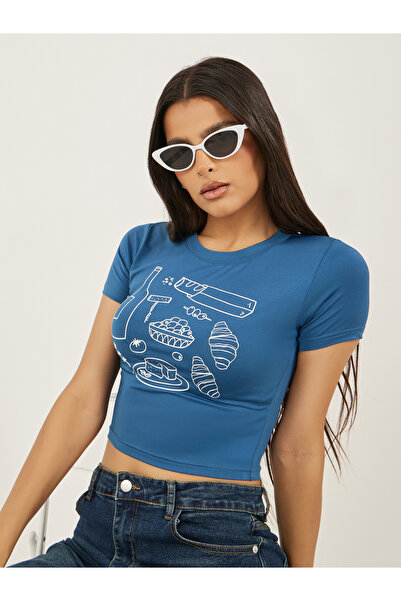 Styli تي شيرت قصير ملائم بطبعة جرافيكية