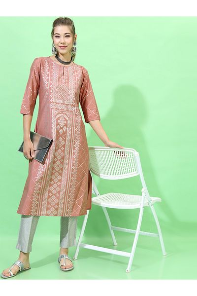 Vishudh By Styli Women Orange Viscose Rayon Kurta