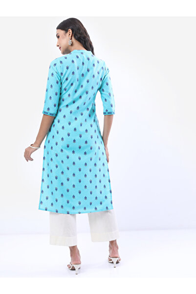 Vishudh By Styli Mandarin Collar Ethnic Motifs Printed Kurta