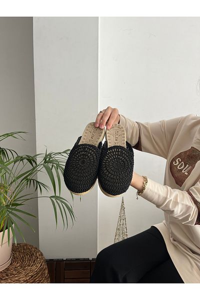 Behtah Kundura Braided Front Closed Summer Slippers Non-Slip Sole