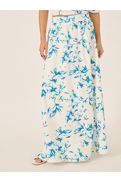 Styli All-Over Print Flared Maxi Skirt