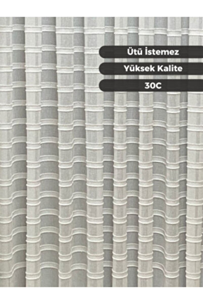 Görkem Ev Dekorasyon Püsküllü Lüx Keten 1/3 Pileli Ağır Gramajlı Her Odaya Uy...