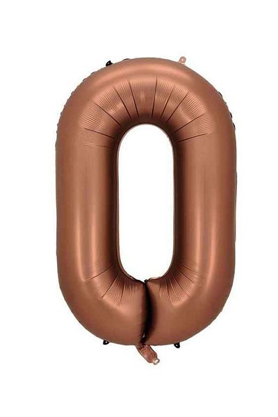 Patladı Gitti 0 Number Caramel Foil Balloon 34 Inch 76-82 cm