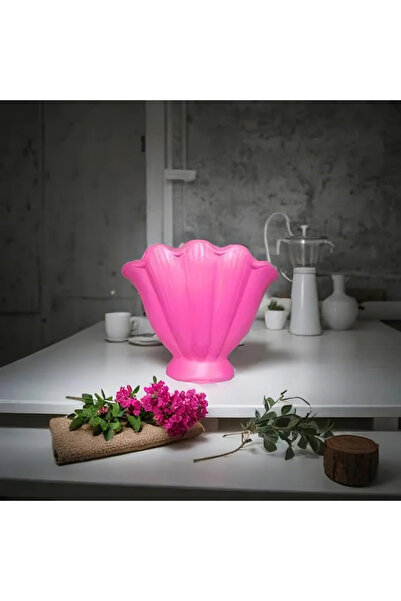 SEVMİNE Fuşya 16 Cm Modern Trend Istiridye Vazo - Mekanlarınıza Zarif Bir Dokunuş
