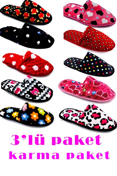 StWenn 3 csomag háztartási papucs hozomány papucs téli papucs hangszigetelő könnyű talp