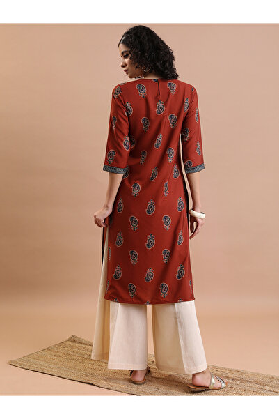 Vishudh By Styli Ethnic Motifs Embellished Keyhole Neck Thread Work Kurta